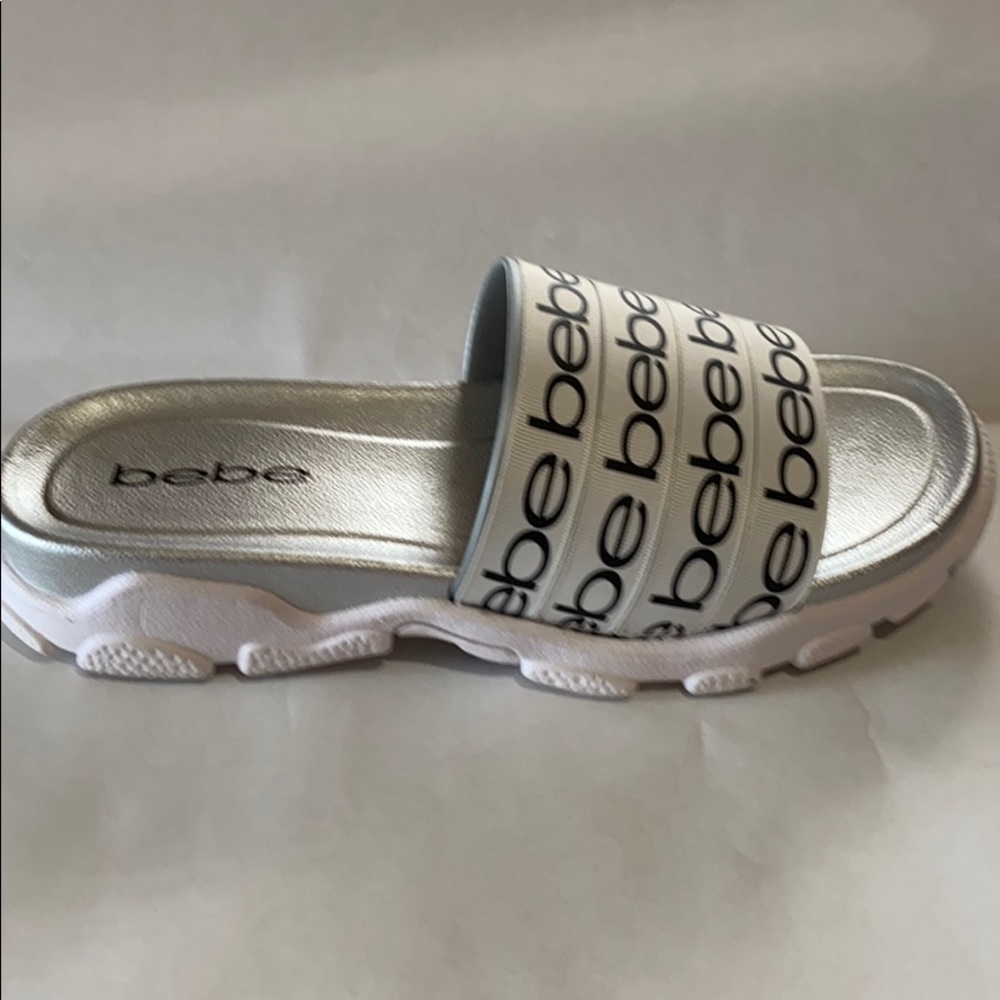 BEBE LOGO SLIDE SANDALS - Picture 4 of 12